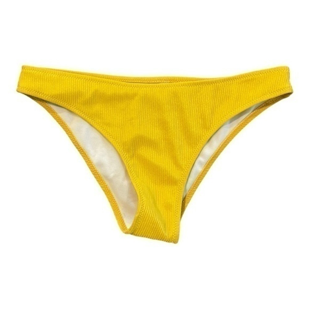 Bikini Bottom Yellow Ribbed Medium Moderate Coverage Swim SHEIN - Picture 10 of 10